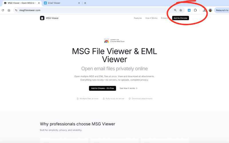 Step 1: Add MSG Viewer to Chrome from Web Store